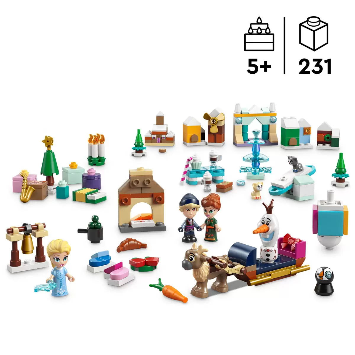 LEGO Disney Advent Calendar box transforming into a Frozen game board