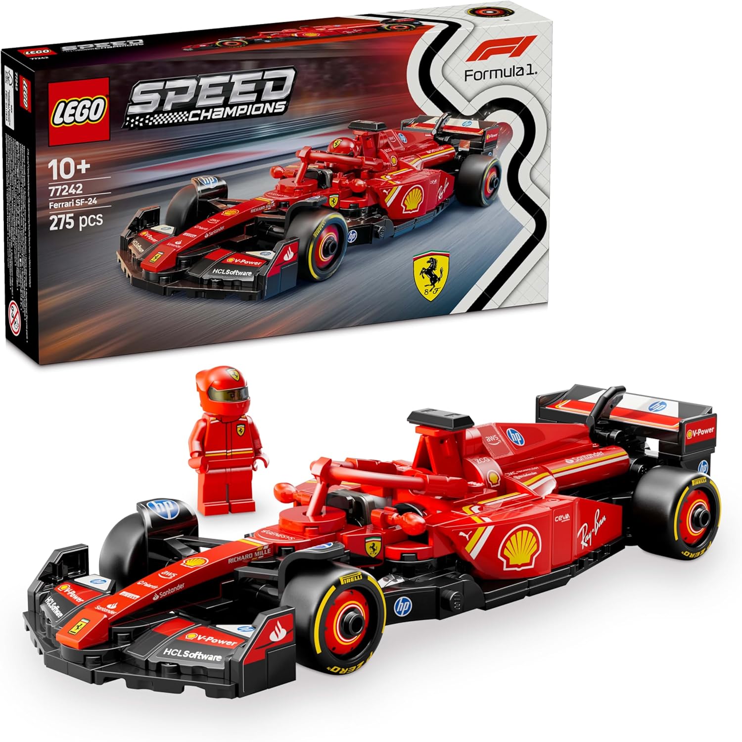 lego ferrari sf-24 speed champions race car set