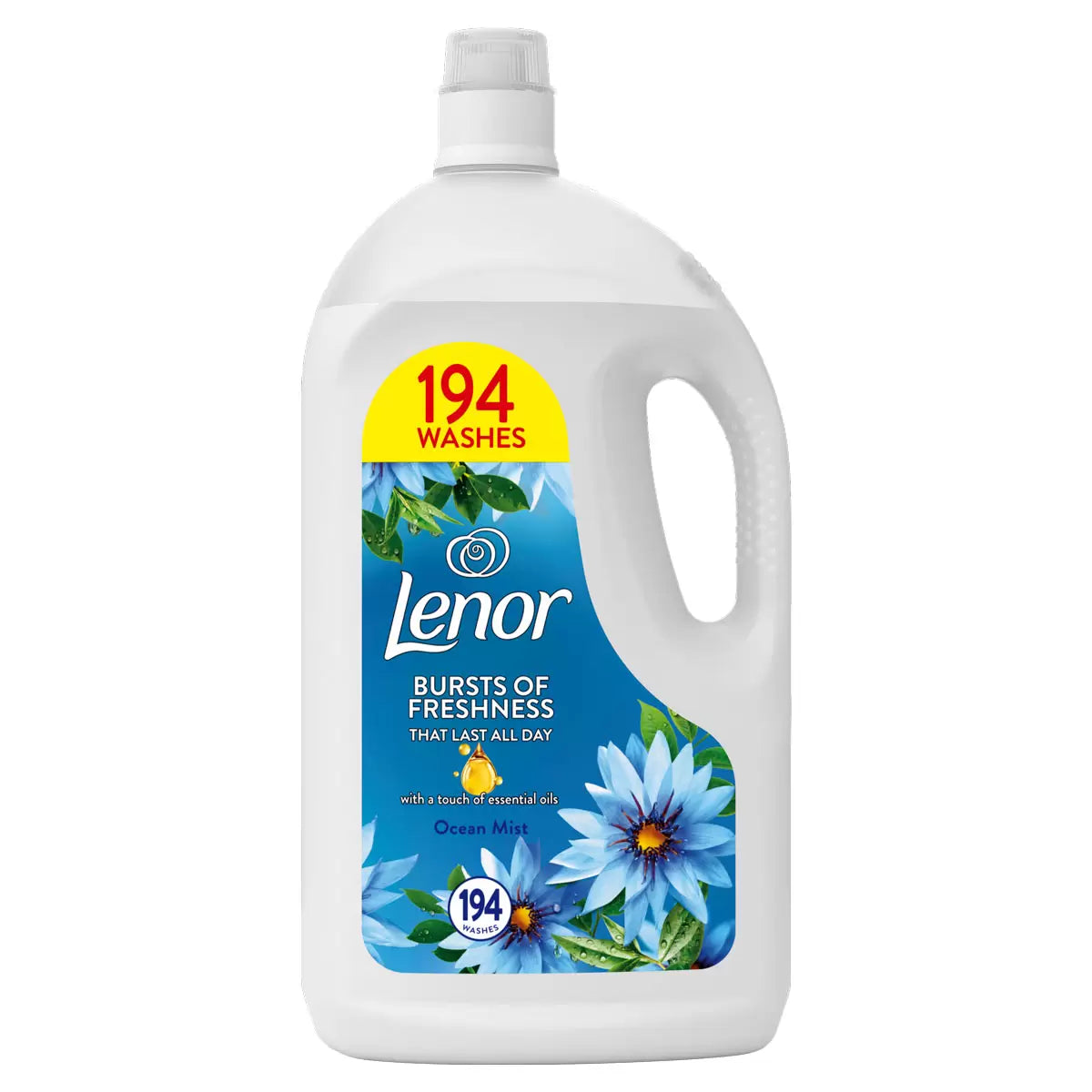Lenor Ocean Mist concentrated fabric conditioner 3.88L bottle for 194 washes