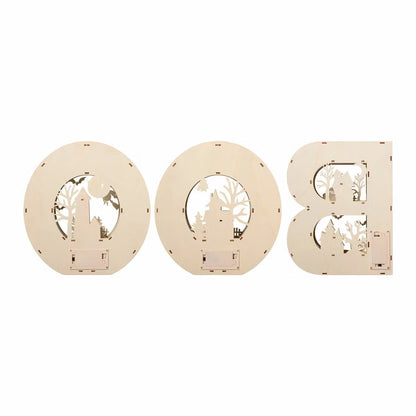Light Up Wooden Halloween Letters with Timer