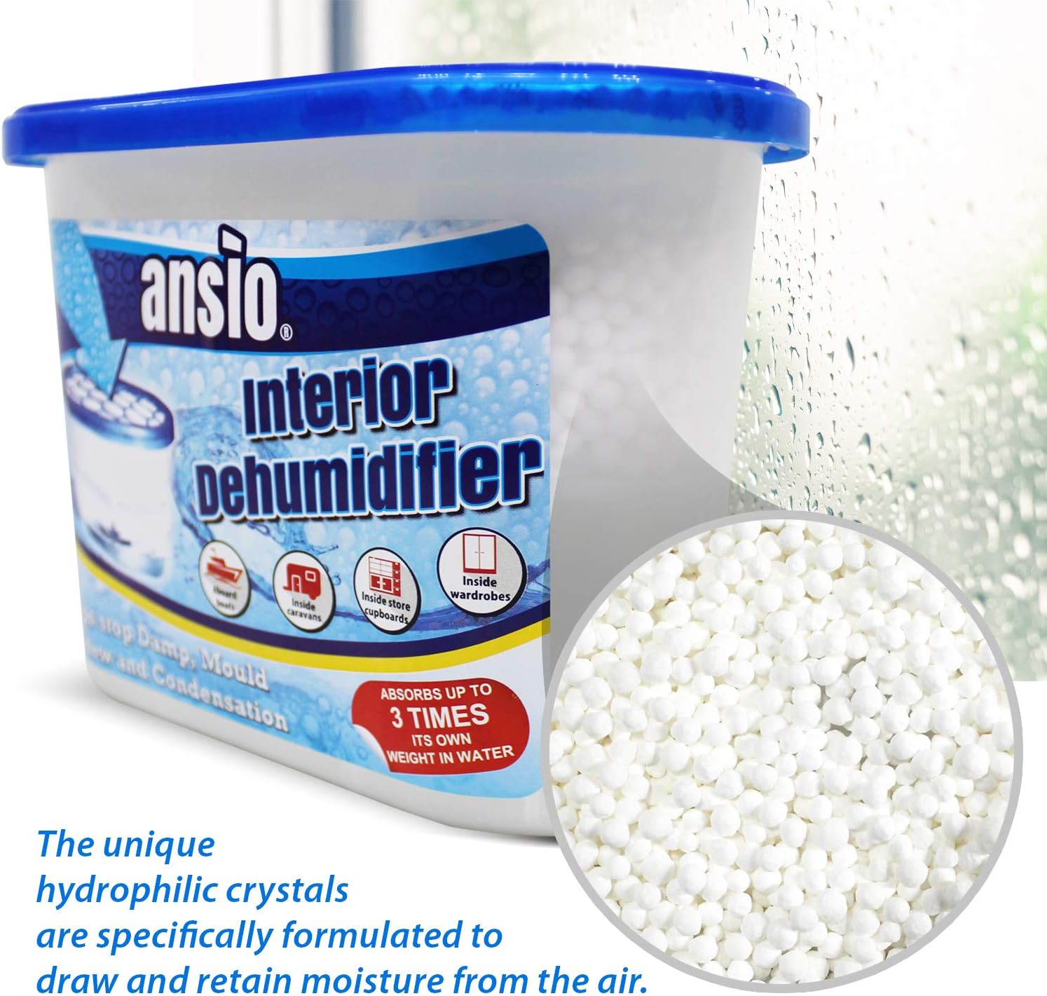 Lightweight solution for excess humidity in caravan or basement