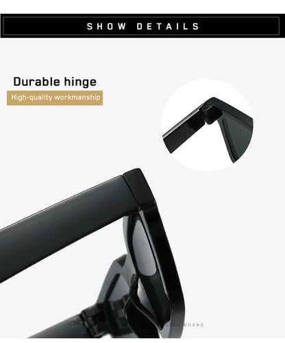 Square sunglasses front view frame detail lens clarity