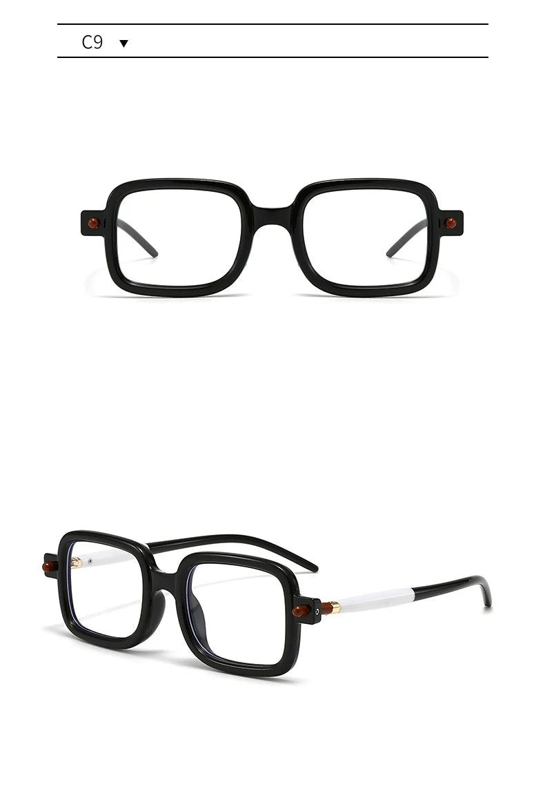 Rectangle sunglasses front view all colour options display