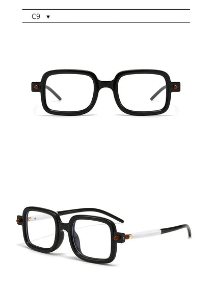 Rectangle sunglasses front view all colour options display
