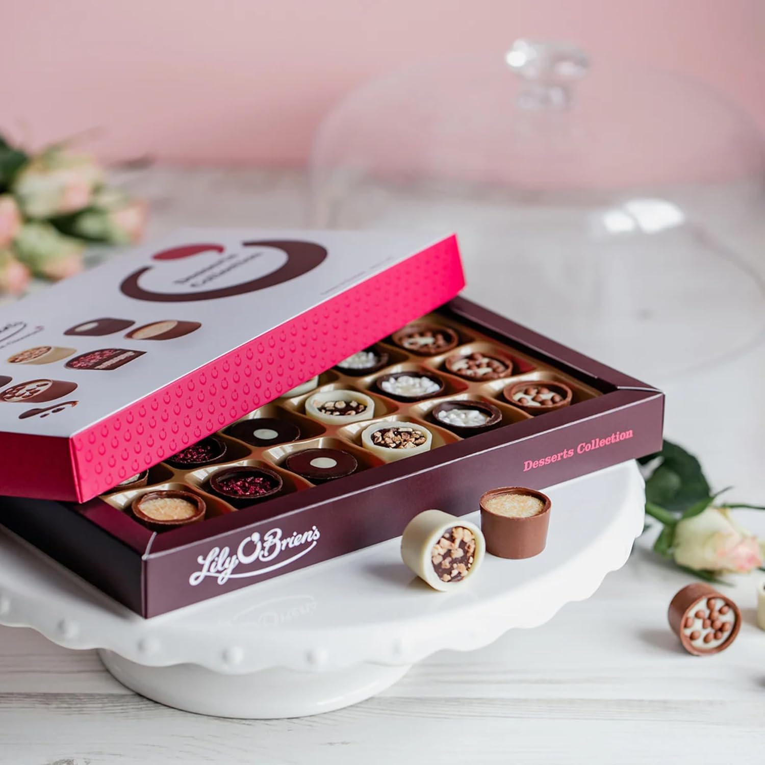 Box of 16 Lily O’Brien dessert chocolates with card