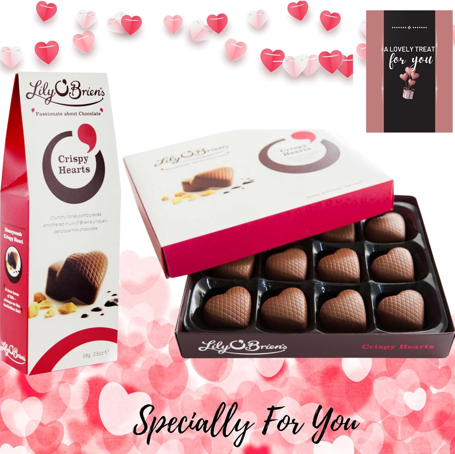 Heart-shaped gift chocolate from Lily O’Brien