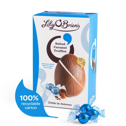 Lily O'Brien's Milk Chocolate Egg with 5 Salted Caramel Truffles 251g