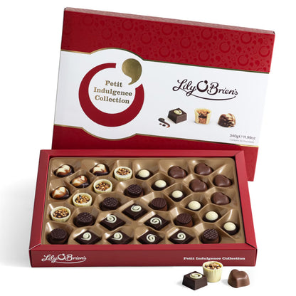 Lily O’Brien’s Petit Indulgence Collection 340g – 33 handcrafted milk, dark, and white chocolates