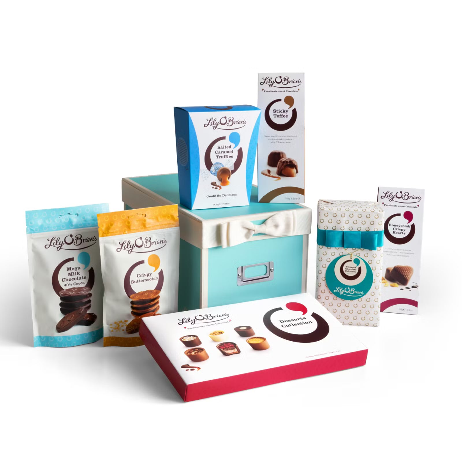 Lily O’Brien’s Shoe Box Chocolate Hamper 1028g – 7 assorted chocolate collections for gifting or indulgence