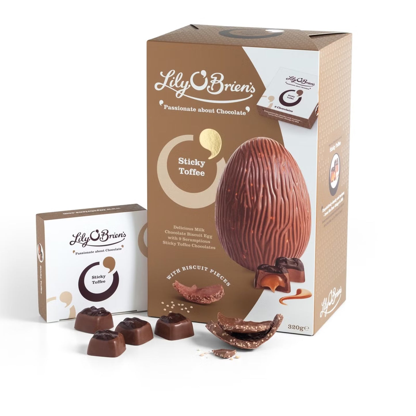Lily O'Brien's Sticky Toffee Milk Chocolate Egg 320g