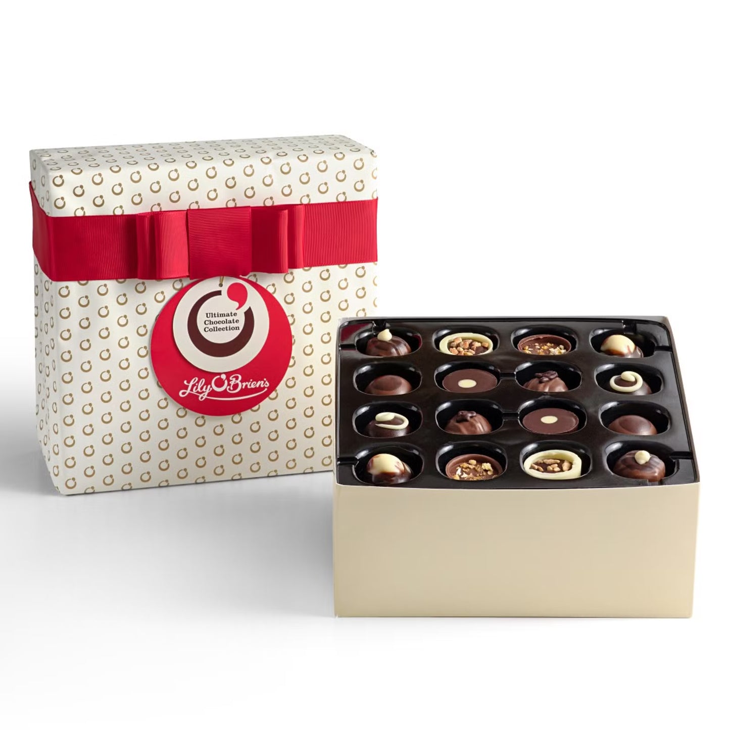 Lily O’Brien’s Ultimate Chocolate Collection 586g in a red gift box with 48 premium chocolates