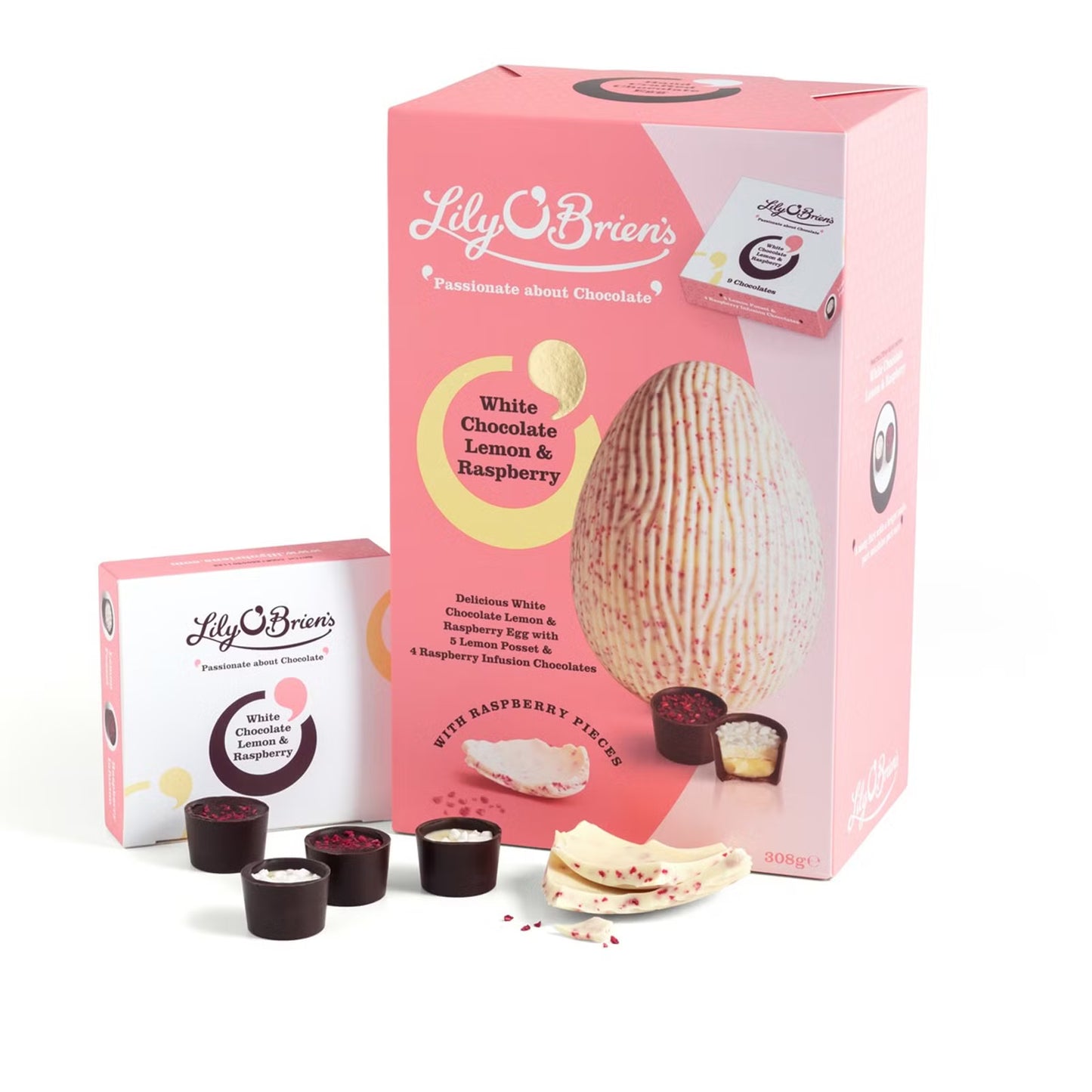 Lily O'Brien's White Chocolate Lemon & Raspberry Easter Egg 308g
