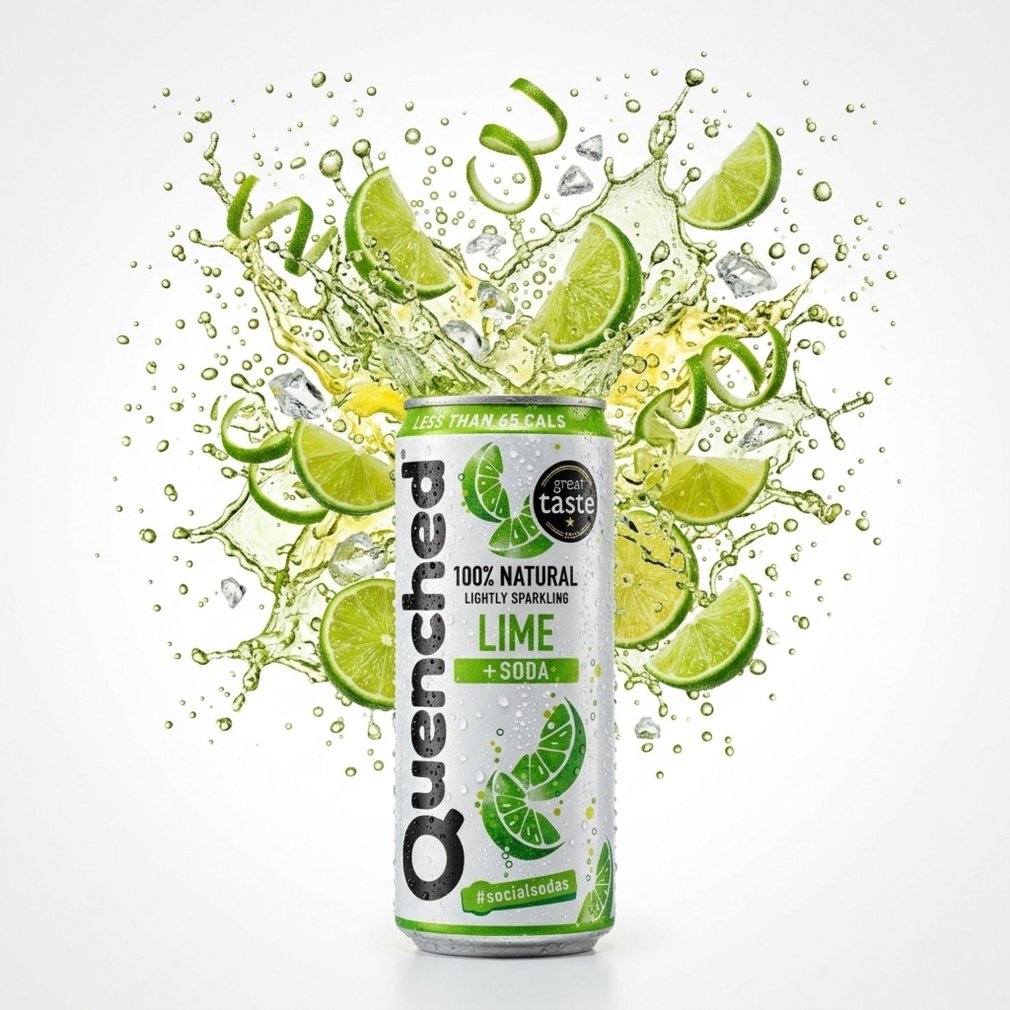 Natural lime flavoured lightly carbonated soda drink