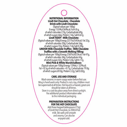 37g Lindor milk chocolate truffles included in gift set