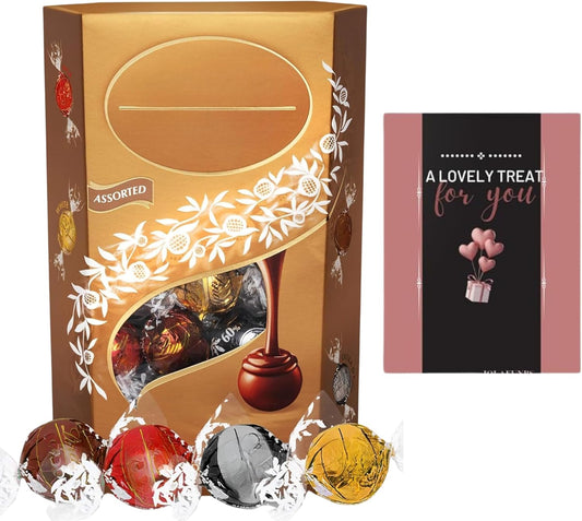 Lindor Chocolate Truffles Box 337g with milk, white, extra dark, and hazelnut