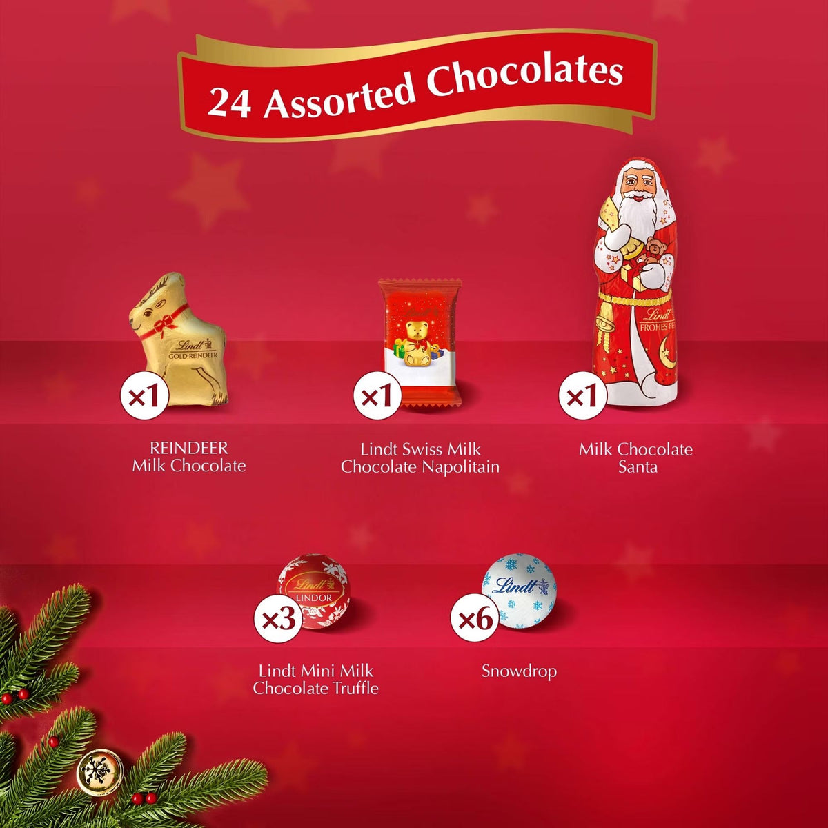 Lindt Milk Chocolate Advent Calendar 160g