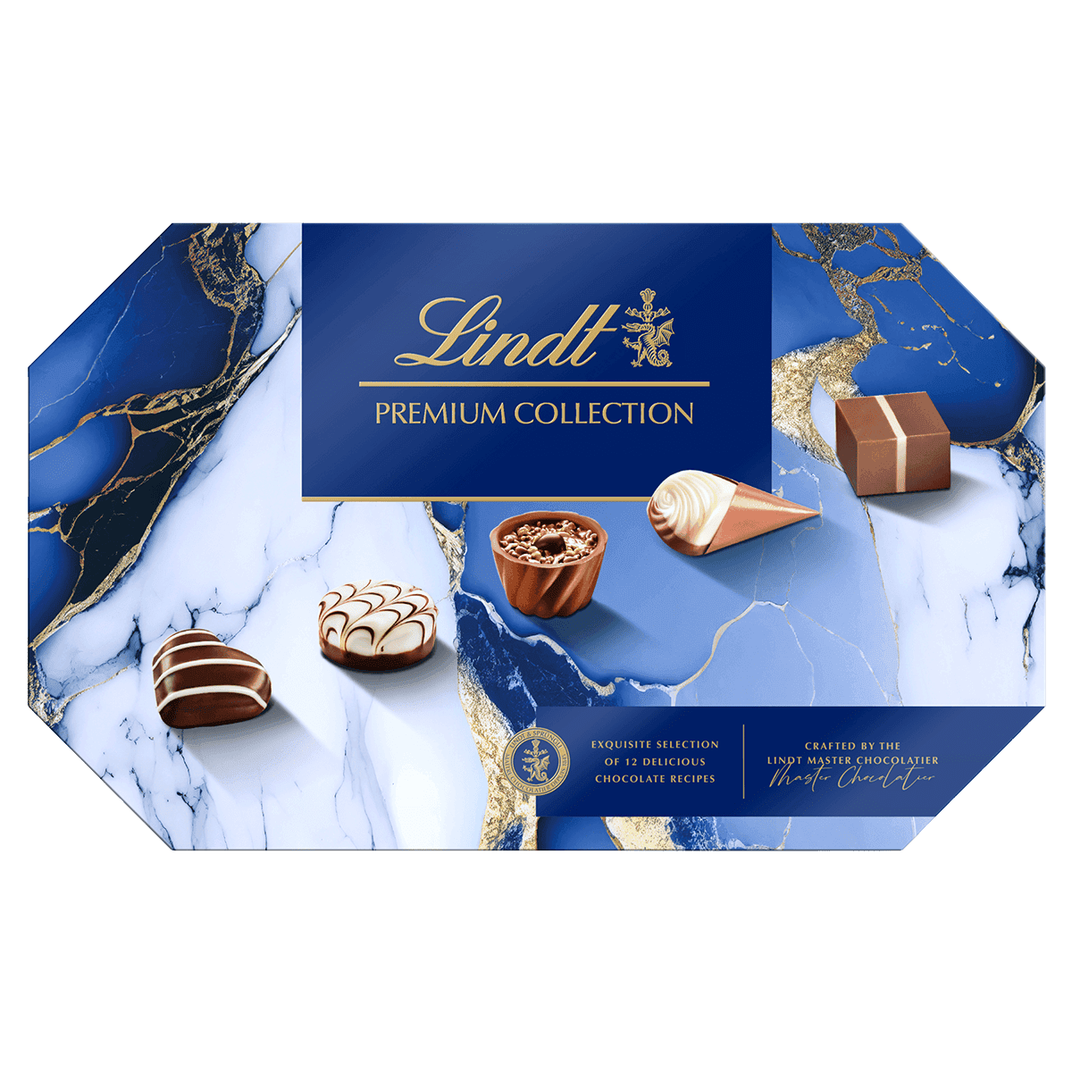 Assorted Lindt chocolates including truffles, nougat and pralines