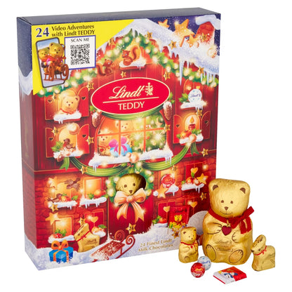 250g Lindt TEDDY Advent Calendar with interactive AR festive adventures