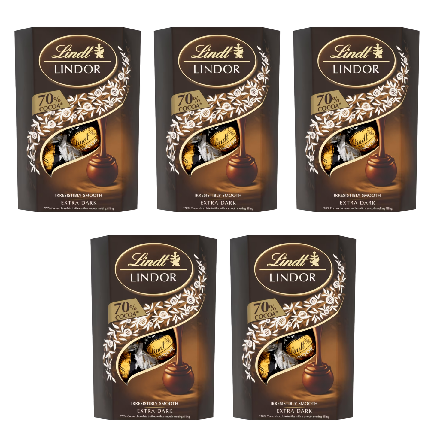 Luxury dark chocolate truffles in gift box