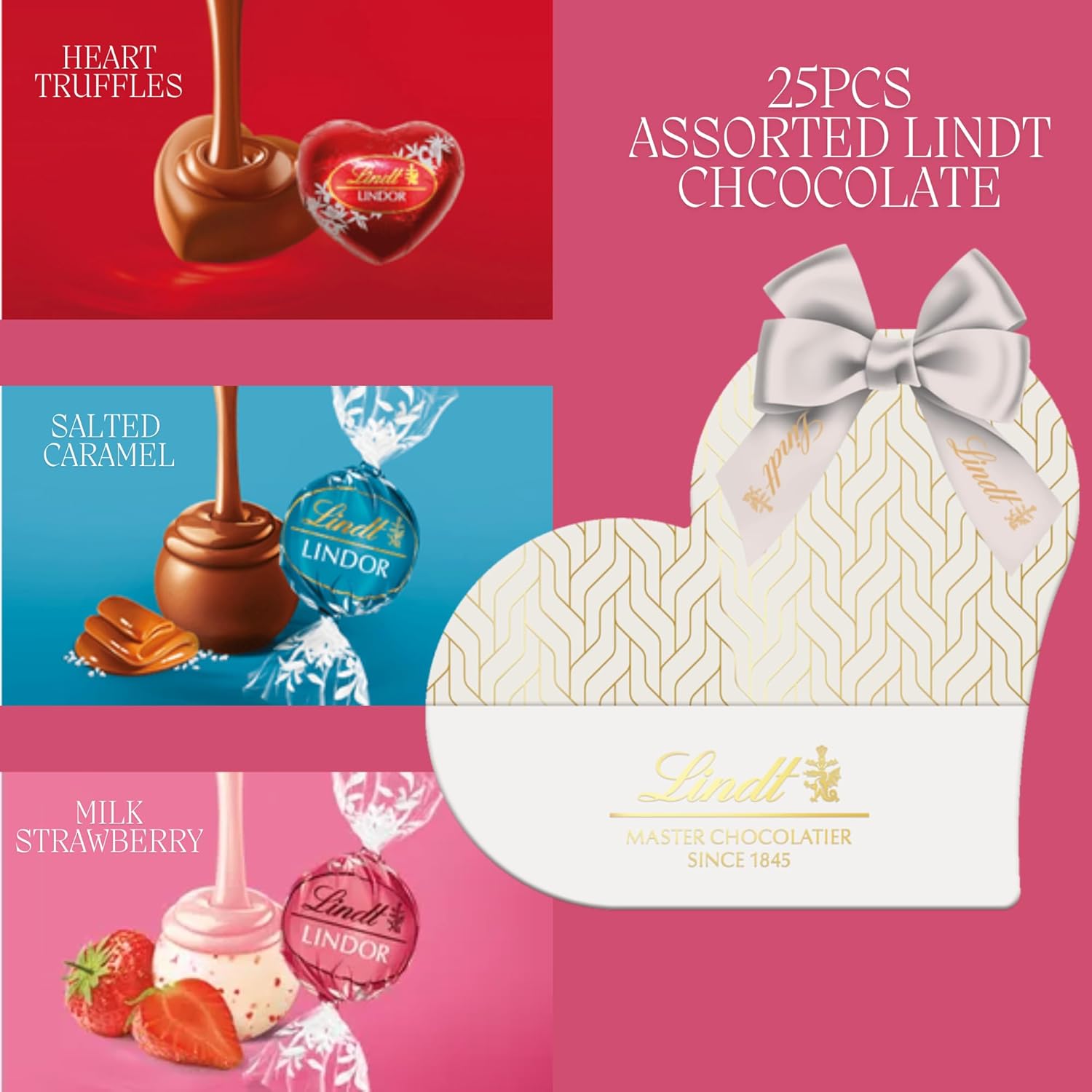 Lindt Assorted Truffles Heart Shaped Gift Box 150g for gifting