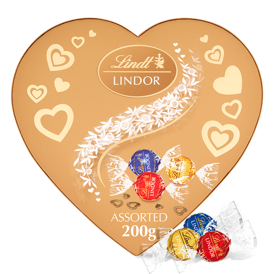 Lindt Lindor assorted chocolate heart box 200g gift