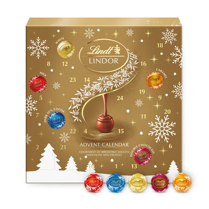 Lindt Lindor Mini Truffle Advent Calendar 117g with assorted chocolates