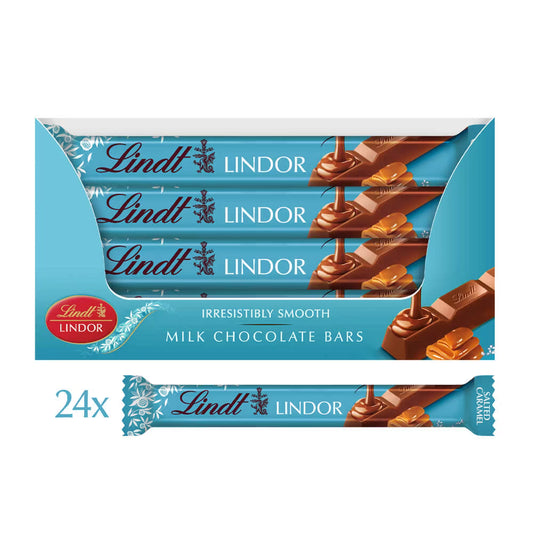 Lindt Lindor Salted Caramel Chocolate Bar 38g x 24 pack