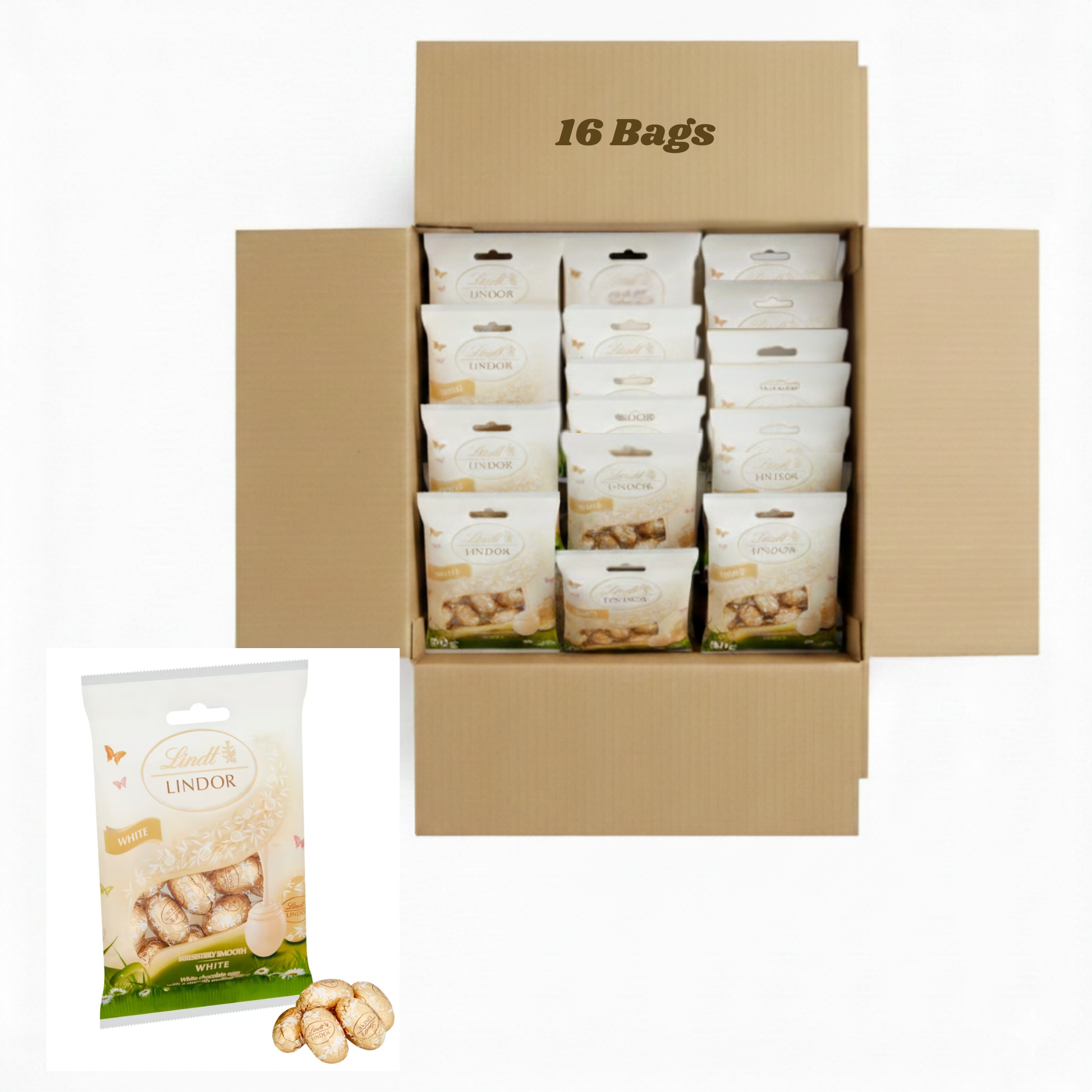 Lindt Lindor White Chocolate Mini Eggs 80g bag