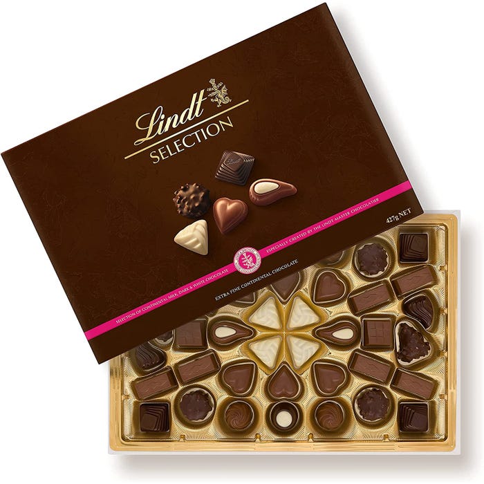 Lindt luxury chocolate praline selection in gift packaging