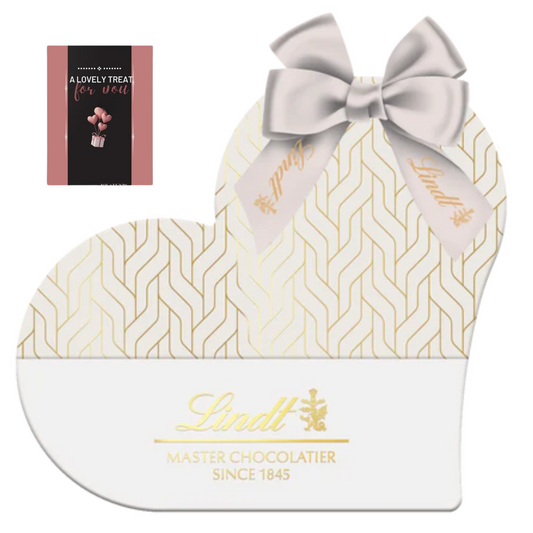 Lindt Pick & Mix white heart box with assorted chocolates
