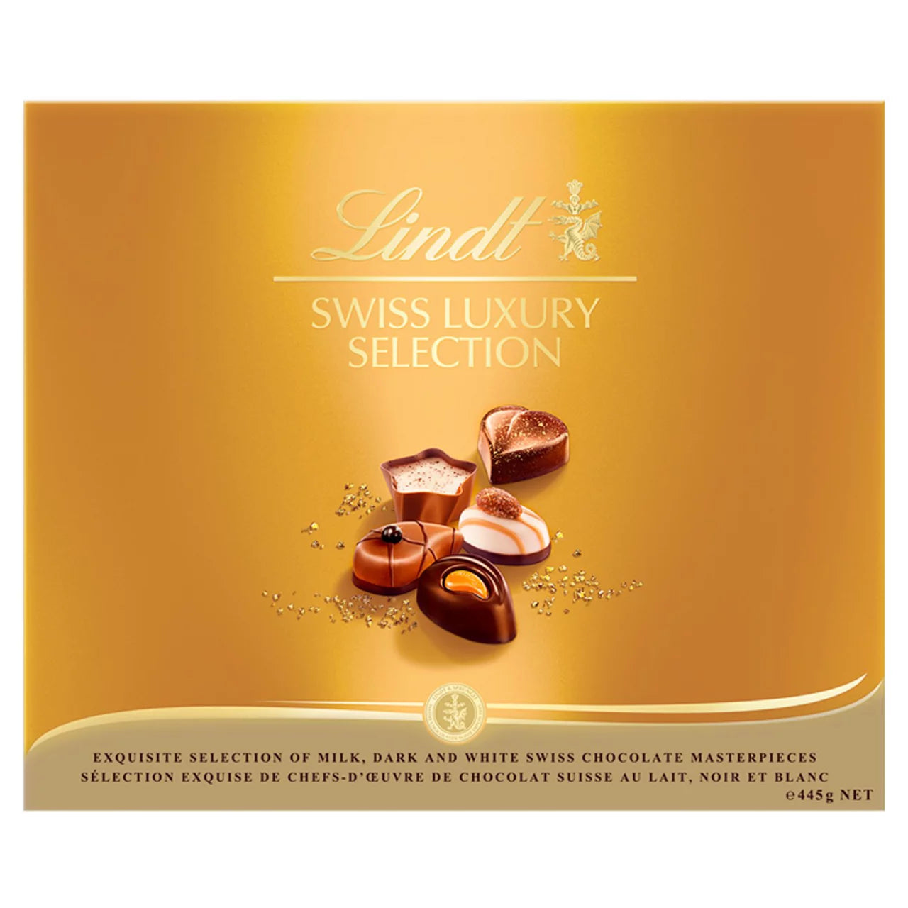 Luxury Swiss chocolate pralines gift box from Lindt 445g
