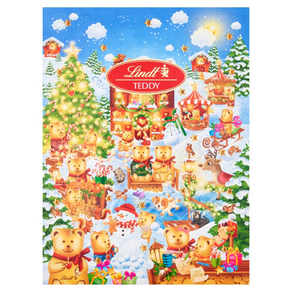 170g Lindt Teddy Advent Calendar with Napolitains, truffles, and mini teddy chocolates
