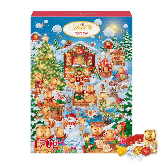 Lindt Teddy Winter Wonderland Advent Calendar 170g with milk and white chocolates