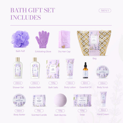 Relaxing lavender scented spa set for a luxurious at home pampering experience