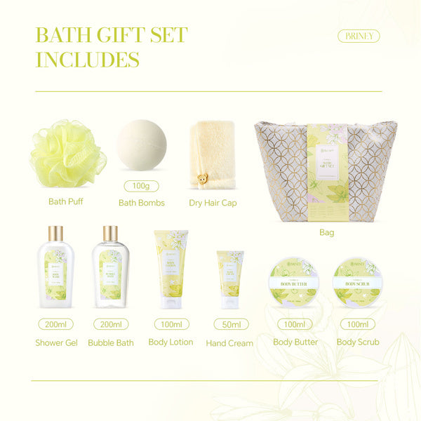 Livingandhome Vanilla-Scented Spa Bath Set – Body Wash, Lotion, Scrub, Bath Bomb