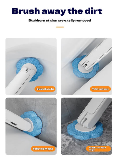 Plastic disposable toilet brush set