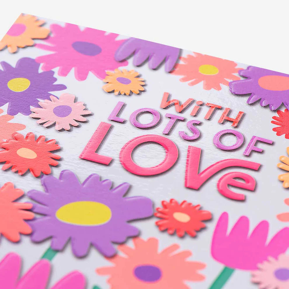 Floral Lots Of Love General Card featuring a beautiful floral design, perfect for sending warm and loving messages on any occasion.