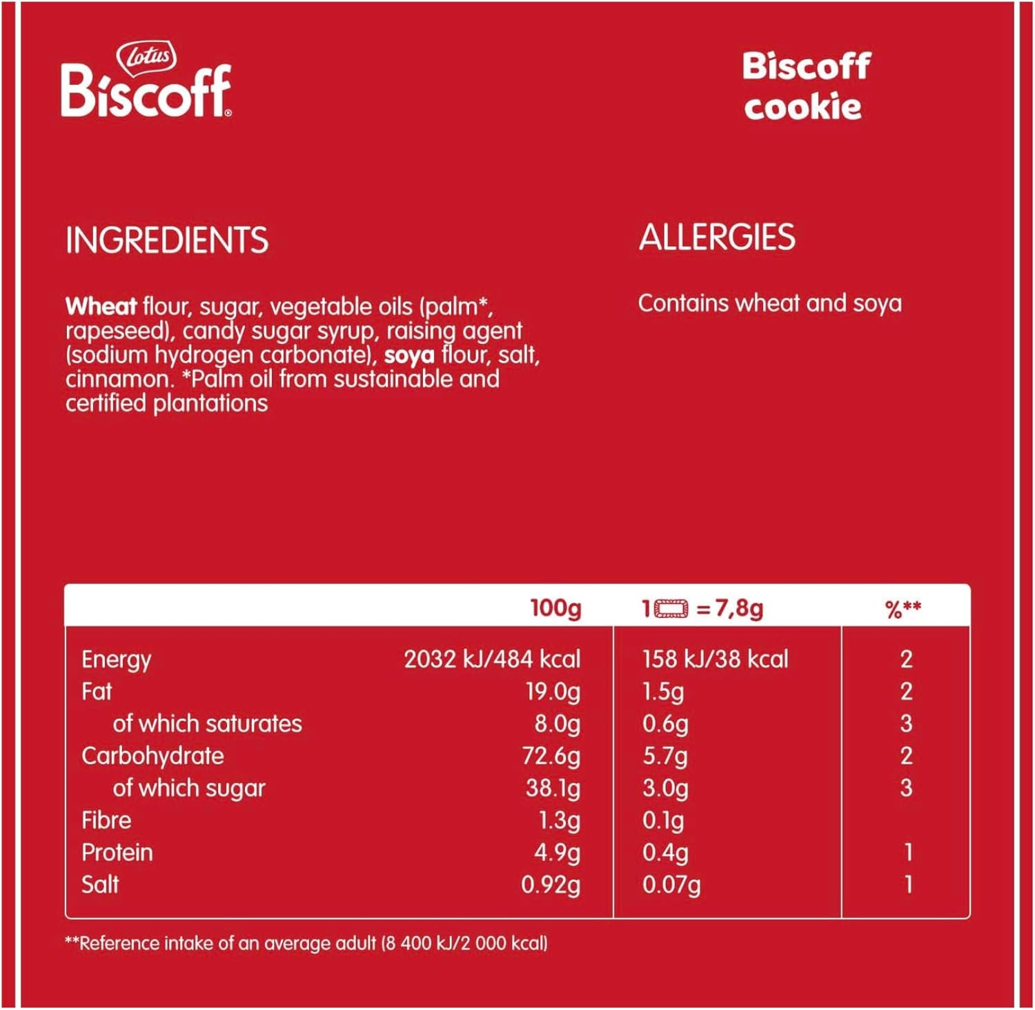 Individually wrapped Lotus Biscoff caramelised biscuits