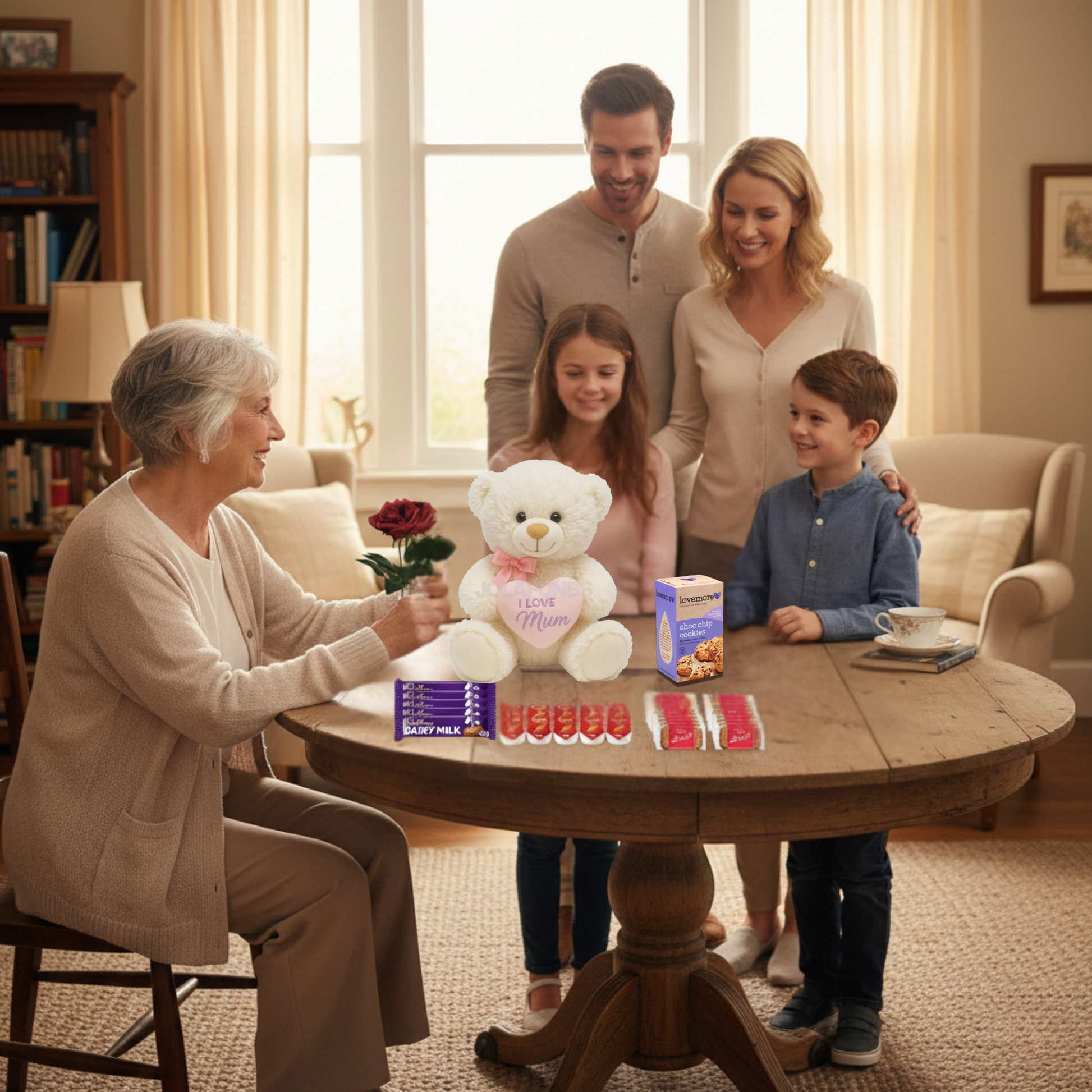 Teddy Mum 11 inch bear with I Love You Mum message