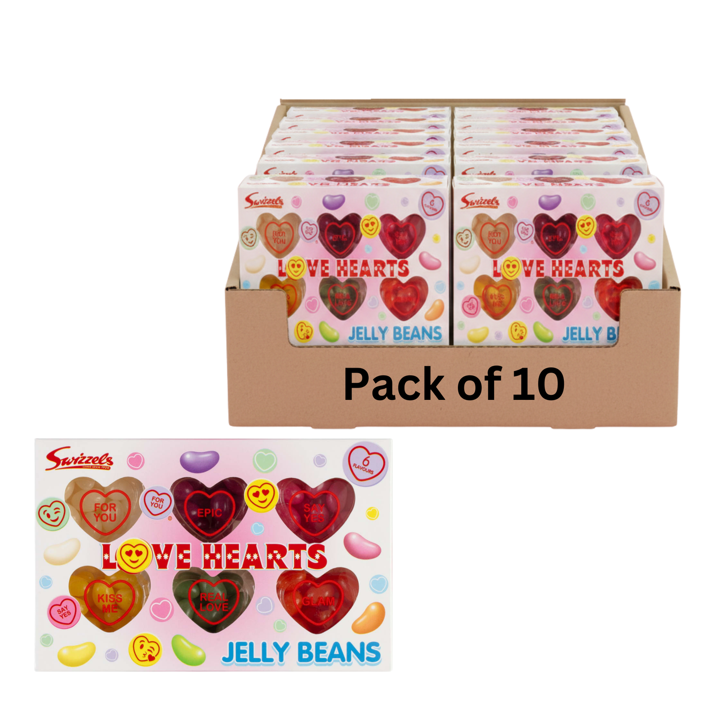 Fruity jelly beans in assorted flavours for Valentine’s Day