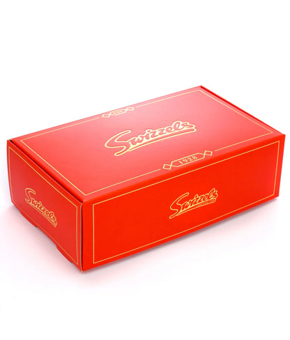 Luxury red and gold candy hamper presentation for gifting