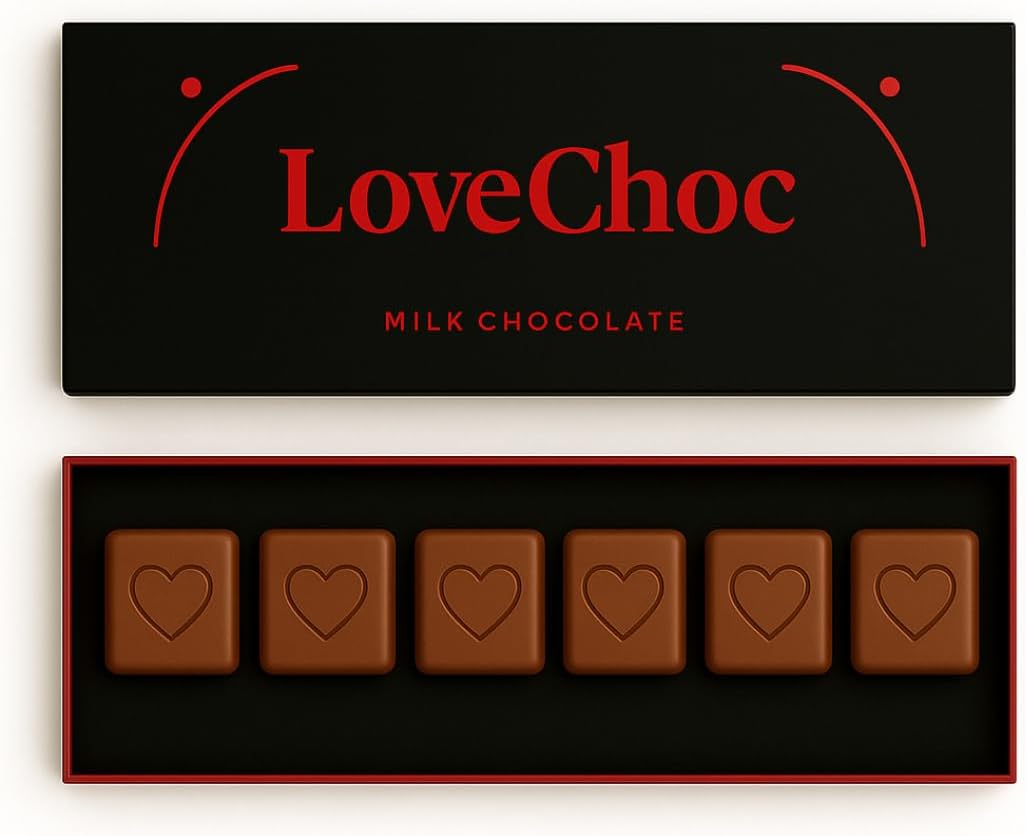 LoveChoc Dark Chocolate Couples Tabs for romantic evenings