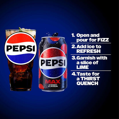 Bulk pack of low-calorie cherry-flavored cola, perfect for parties, lunches, or daily sipping