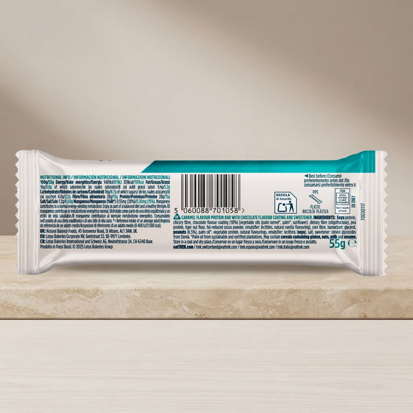 Chocolate coated caramel protein bars