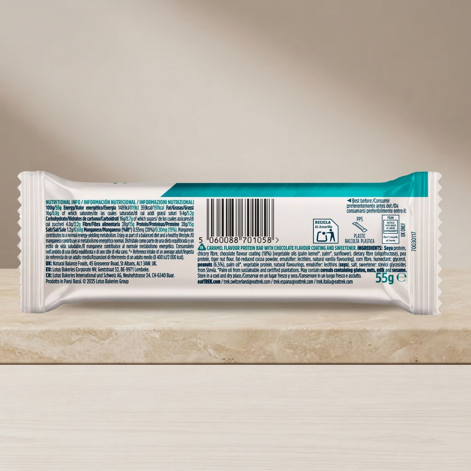 Chocolate coated caramel protein bars
