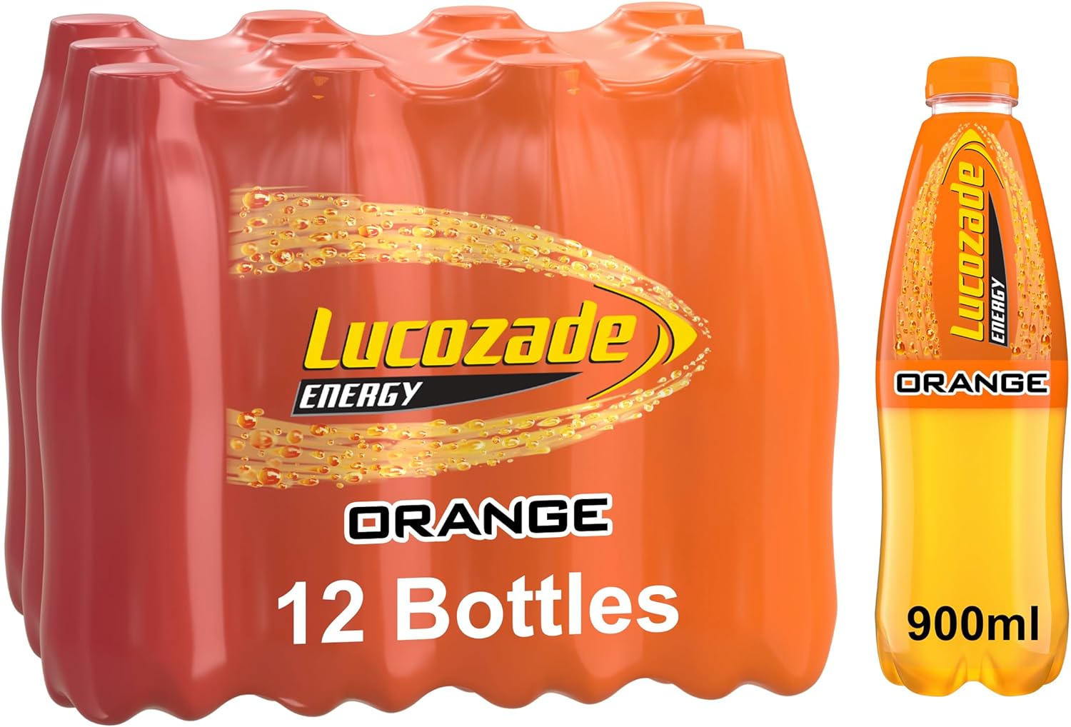 Lucozade Orange Energy Drink pack of 12 x 900ml bottles