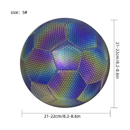 Colourful reflective football for night play