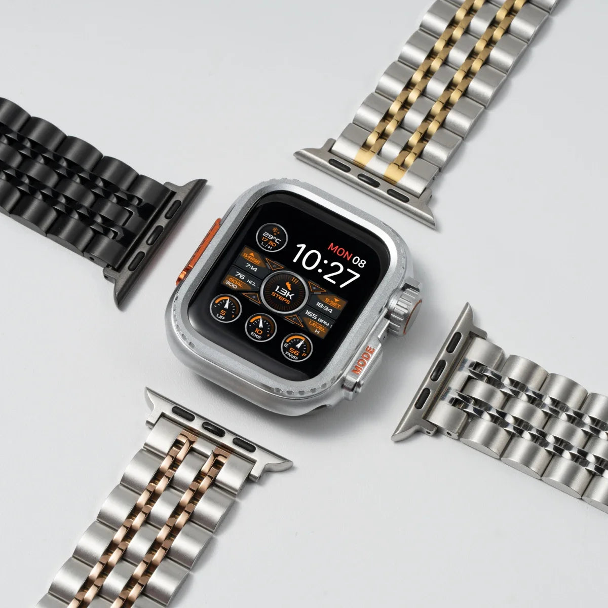 Premium smartwatch band with butterfly clasp closure