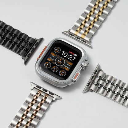 Premium smartwatch band with butterfly clasp closure