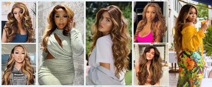 P4/27 highlight body wave wig HD lace melt skin all skin tones